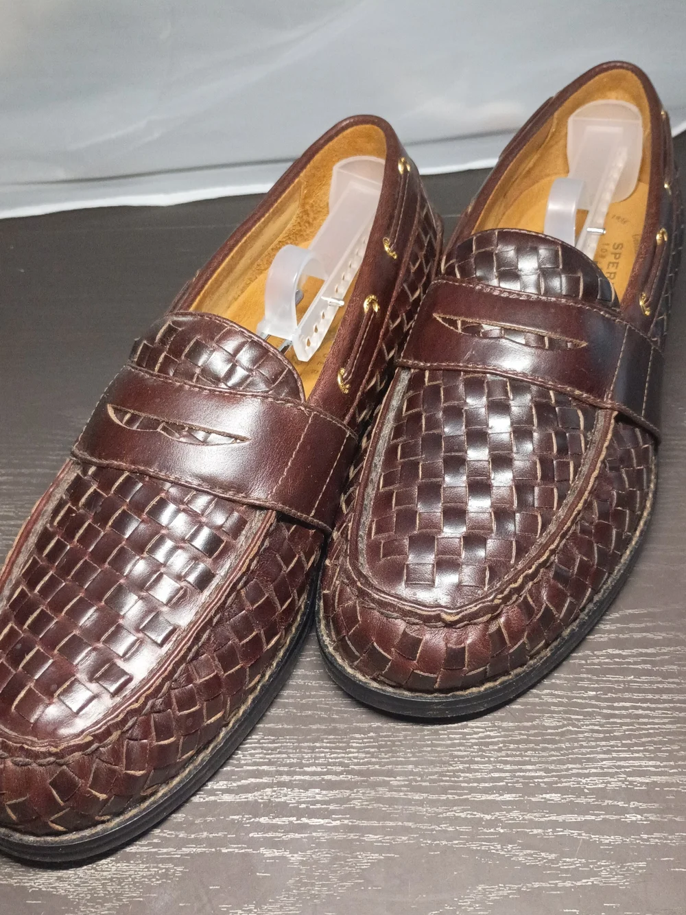 Sperry GOLD CUP Men's 10M Dark Brown Woven Leather Penny Loafers NEW!!!